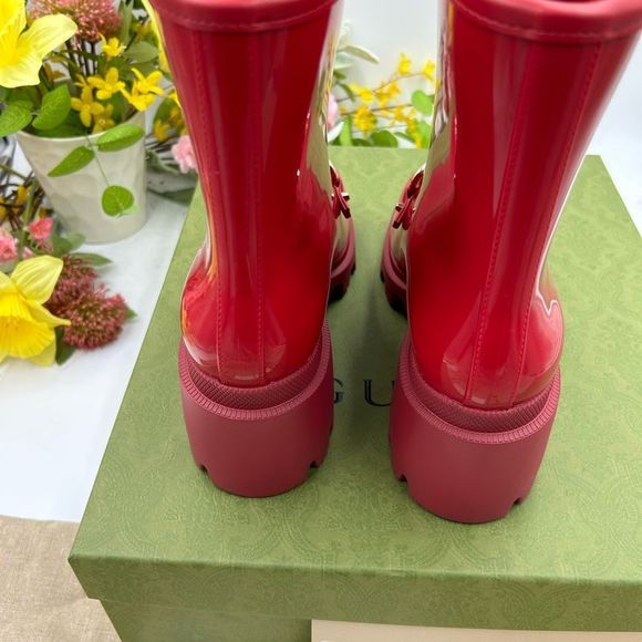 - Women’s Gucci Horsebit, accent, ankle rubber, rain boot size 37made in Italy - Picture 6 of 11